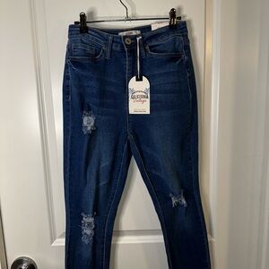 California Vintage High Rise Skinny Ankle Distressed Jeans - Size 7/28